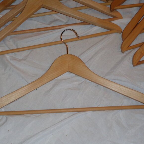 Wooden and Chrome Hangers Set 14 - Picture 2 of 2